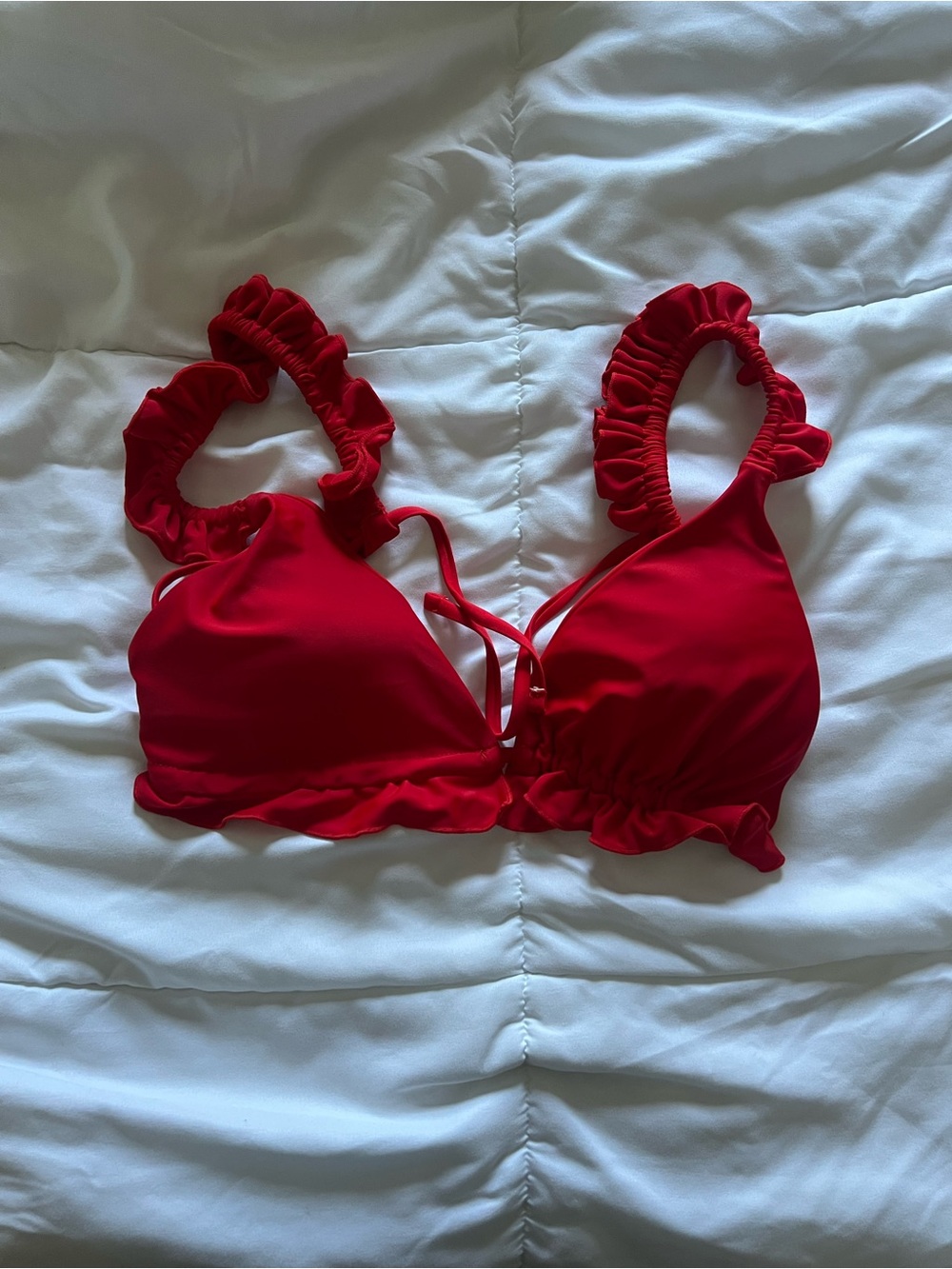 Red Ruffled Bikini